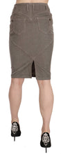 Gray Corduroy Pencil Straight A-Line Skirt Just Cavalli