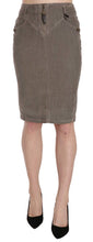Gray Corduroy Pencil Straight A-Line Skirt Just Cavalli