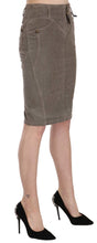 Gray Corduroy Pencil Straight A-Line Skirt Just Cavalli