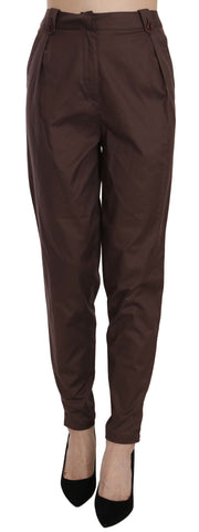 Brown High Waist Tapered Formal Trousers Pants Just Cavalli