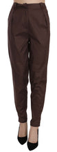 Brown High Waist Tapered Formal Trousers Pants Just Cavalli
