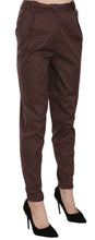 Brown High Waist Tapered Formal Trousers Pants Just Cavalli