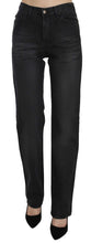 Black Washed High Waist Straight Denim Pants Jeans Just Cavalli
