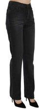 Black Washed High Waist Straight Denim Pants Jeans Just Cavalli