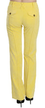 Yellow Corduroy Mid Waist Straight Trousers Pants Just Cavalli