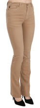 Brown Cotton Stretch Mid Waist Skinny Trousers Pants Just Cavalli