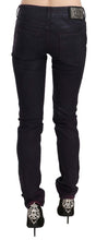 Black Cotton Low Waist Skinny Denim Pants Just Cavalli