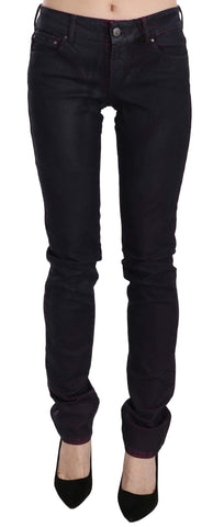 Black Cotton Low Waist Skinny Denim Pants Just Cavalli