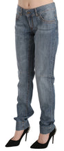 Blue Washed Cotton Low Waist Slim Fit Denim Pants Just Cavalli