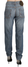 Blue Washed Cotton Low Waist Slim Fit Denim Pants Just Cavalli
