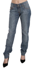 Blue Washed Cotton Low Waist Slim Fit Denim Pants Just Cavalli