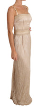 Beige Lace Spaghetti Strap Sheath Dress Dolce & Gabbana