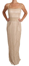 Beige Lace Spaghetti Strap Sheath Dress Dolce & Gabbana