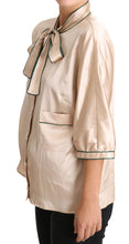 Beige Ribbon Silk Stretch Top Blouse Dolce & Gabbana