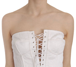 White PALERMO Cotton Bustier Top Corset Dolce & Gabbana