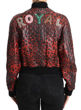 Red Leopard Button Crystal Leather Jacket Dolce & Gabbana