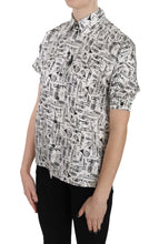 Trumpet Print Button Front Silk Top Blouse Dolce & Gabbana