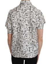 Trumpet Print Button Front Silk Top Blouse Dolce & Gabbana