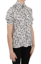 Trumpet Print Button Front Silk Top Blouse Dolce & Gabbana