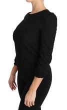 Black Floral Lace Zipper Top Blouse Dolce & Gabbana
