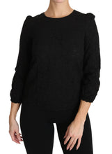 Black Floral Lace Zipper Top Blouse Dolce & Gabbana