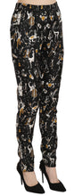 Black Jazz Club Print High Waist Tapered Pants Dolce & Gabbana