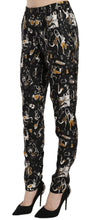 Black Jazz Club Print High Waist Tapered Pants Dolce & Gabbana