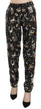 Black Jazz Club Print High Waist Tapered Pants Dolce & Gabbana