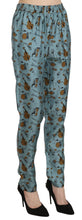 Blue Musical Instruments Print Tapered Pants Dolce & Gabbana