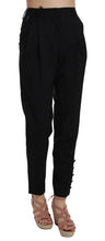Black Button Pleated Tapered Trouser Pants Dolce & Gabbana