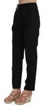 Black Button Pleated Tapered Trouser Pants Dolce & Gabbana