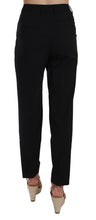 Black Button Pleated Tapered Trouser Pants Dolce & Gabbana