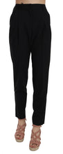 Black Button Pleated Tapered Trouser Pants Dolce & Gabbana