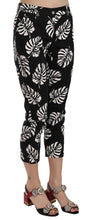 Black Palm Leaf Print Skinny Pants Dolce & Gabbana
