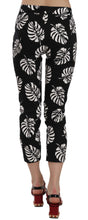 Black Palm Leaf Print Skinny Pants Dolce & Gabbana