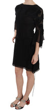 Black Sequined Silk Mini Shift Gown John Richmond