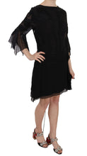 Black Sequined Silk Mini Shift Gown John Richmond