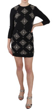 Black Crystal Stretch Mini Shift Dress John Richmond