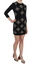 Black Crystal Stretch Mini Shift Dress John Richmond