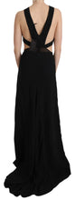 Black Crystal Leather Gown Flare Dress John Richmond