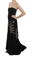 Black Sequined Flare Ball Gown Dress John Richmond