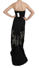 Black Sequined Flare Ball Gown Dress John Richmond