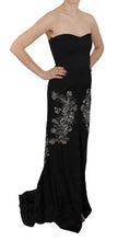 Black Sequined Flare Ball Gown Dress John Richmond