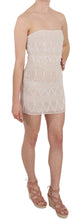 Beige Beaded Silk Short Mini Gown  Dress John Richmond