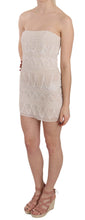 Beige Beaded Silk Short Mini Gown  Dress John Richmond
