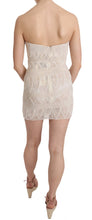 Beige Beaded Silk Short Mini Gown  Dress John Richmond