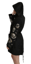 Floral Sequined Beaded Hooded Jacket Coat John Richmond