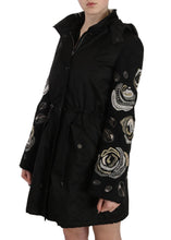 Floral Sequined Beaded Hooded Jacket Coat John Richmond