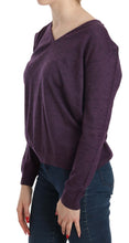 Purple V-neck Long Sleeve Pullover Top BYBLOS