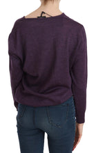 Purple V-neck Long Sleeve Pullover Top BYBLOS